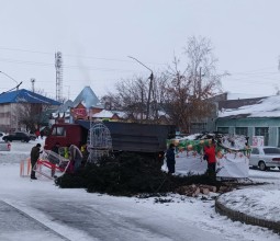 Городская ёлка в Камне-на-Оби рухнула на пешеходную зону