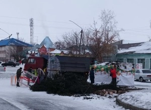 Городская ёлка в Камне-на-Оби рухнула на пешеходную зону