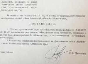 Инициатива о создание Каменского муниципального округа провалилась